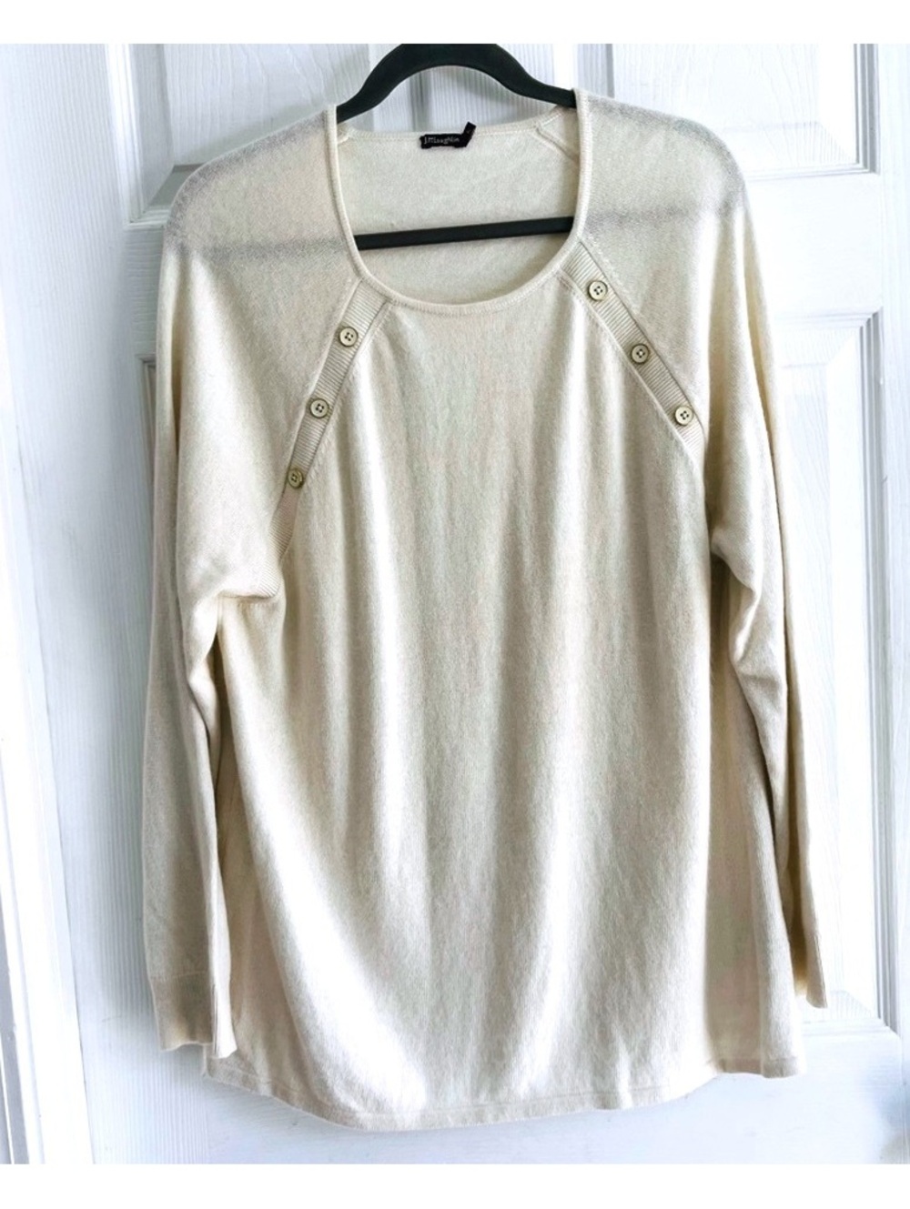 J. McLaughlin Ivory Knit Sweater Angora Wool Blend XL